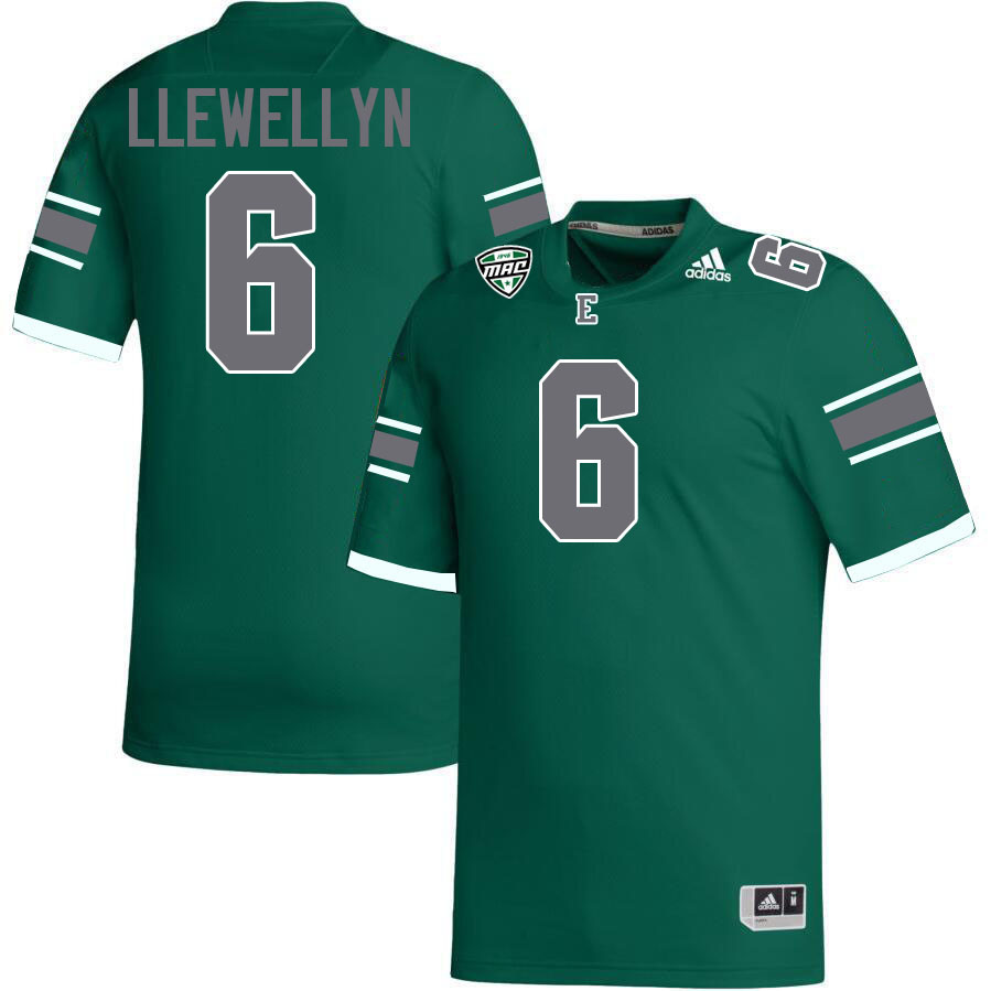 #6 Bryce Llewellyn Eastern Michigan Jersey,Eastern Michigan University Eagles Football Jersey-Green